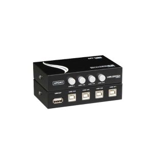 پرینتر سوئیچ ۴ پورت دستی | دیتا سوئیچ USB | هاب سوئیچ پرینتر | تبدیل 1 به 4  پرینتر | اتصال 4 دستگاه به پرینتر | مبدل پرینتر 4 پورت |