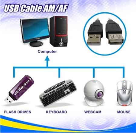 کابل افزایش طول یو اس بی 2 USB2.0 AM-AF Cable