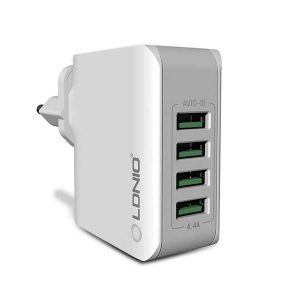 شارژر ldnio a4403 | شارژر ldnio charger a4403 | شارژر الدینیو A4403 | شارژر مسافرتی LDNIO | شارژر ال دینیو 4.4 A | دارای 4 خروجی برای شارژ همزمان |