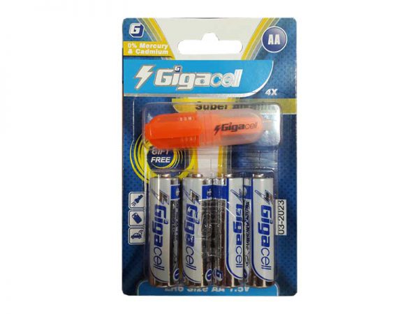 باتری قلمی آلکالاین گیگاسل | باتری قلمی Super Alkaline Gigacell | باتری 4 تایی گیگاسل | باتری AA آلکالاین گیگاسل | باتری جایزه دار گیگاسل | ای خرید
